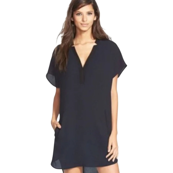 ASTR the Label Black Crepe Mini Tunic Dress Size Small - Picture 1 of 5